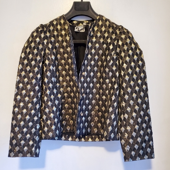Wahls Vintage Black and Gold Blazer Women's Size 6 (S-M) - Picture 5 of 9